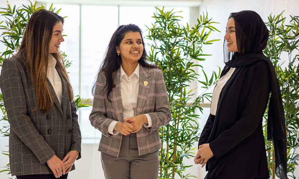 Sixth form students at Sherborne Qatar School.